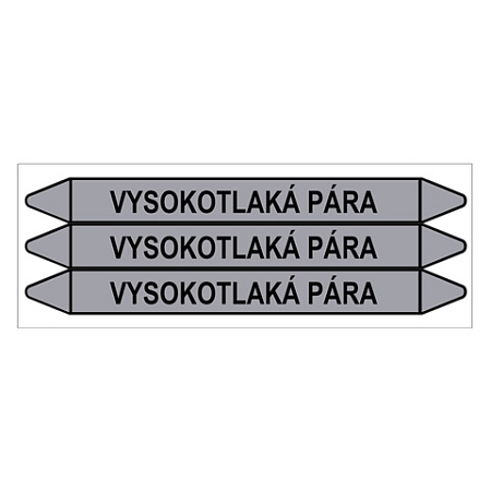 Značení potrubí, vysokotlaká pára,3 ks, 355 × 37 mm